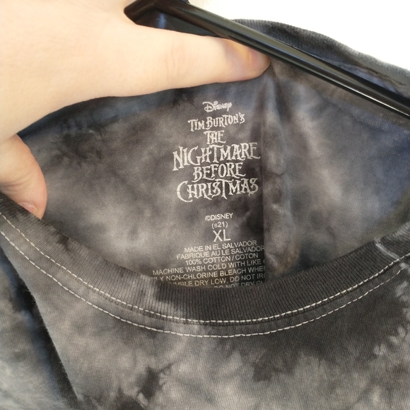 Unisex The Nightmare Before Christmas Tarot Monochrome Tie Dye T-SHIRT - Picture 3 of 4